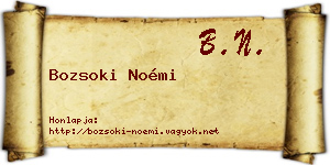 Bozsoki Noémi névjegykártya